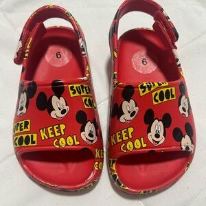 Disney Red Mickey Mouse Kids Sandals
